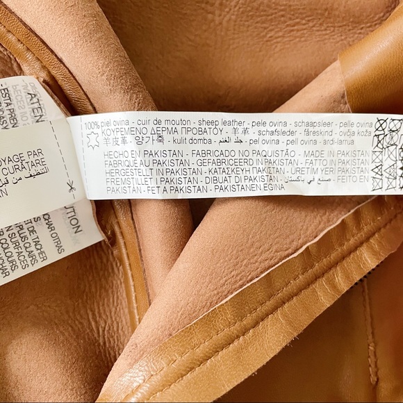 Zara Real Leather Mini Skirt - Mid Camel Size S - Picture 7 of 7